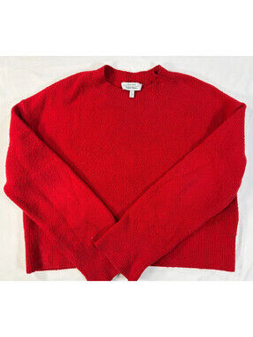 Paris Atelier & Other Stories Womens Red Knit Sweater Crewneck Long Sleeve Small